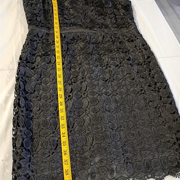 Adrianna Papell Black Lace Halter Cocktail Dress Size 16 Elegant Evening - Picture 4 of 11